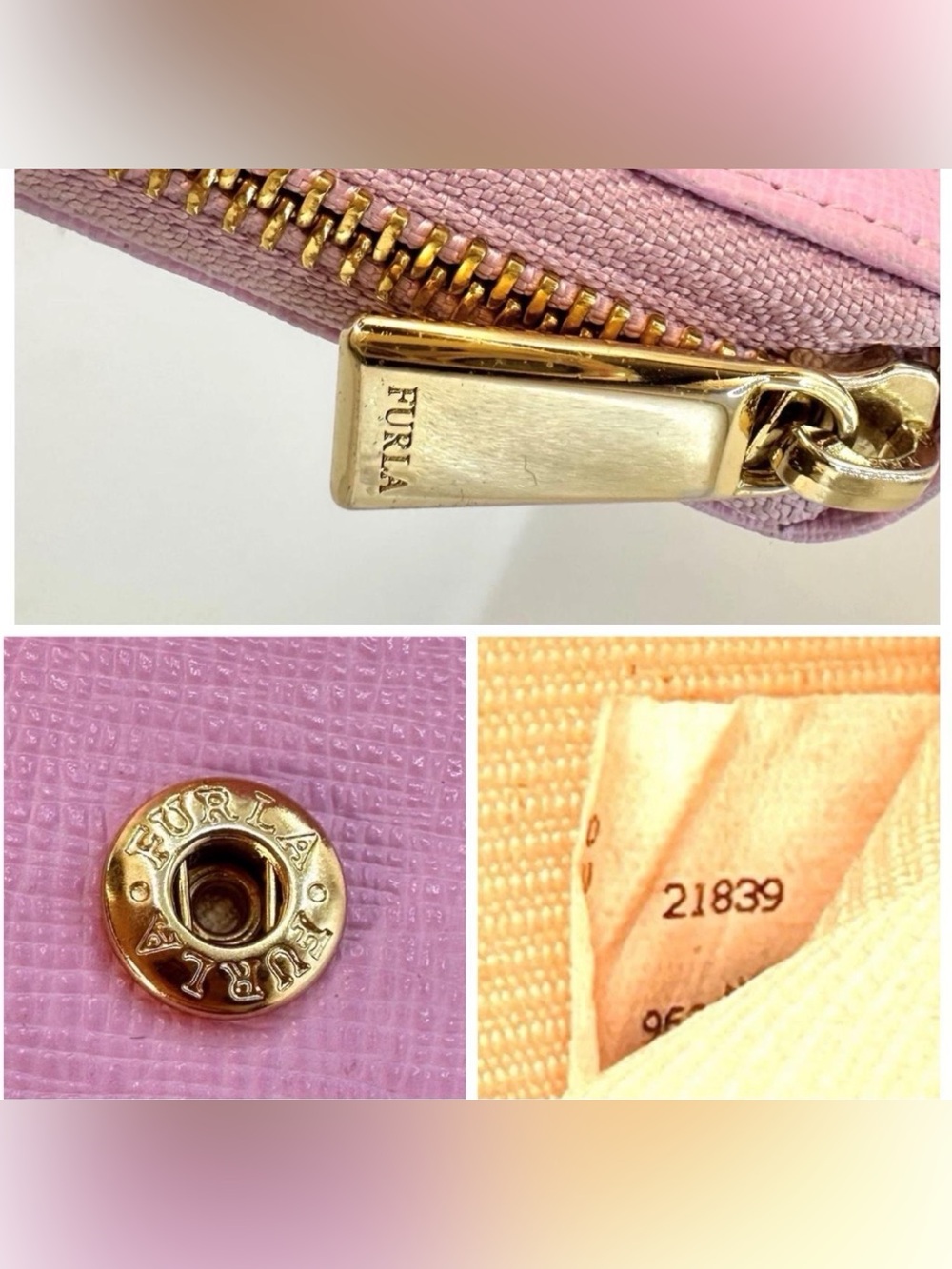 Authentic Furla Zip Around Compact Pink Saffiano Leather Wallet Good Condition. - Picture 2 of 8